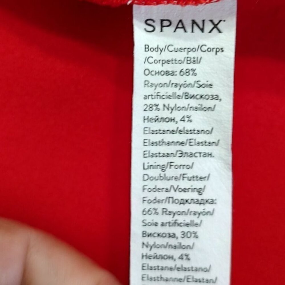 Spanx The Perfect Sheath Dress M Red Sleeveless Ponte Knit Slimming 20380R - Picture 11 of 11